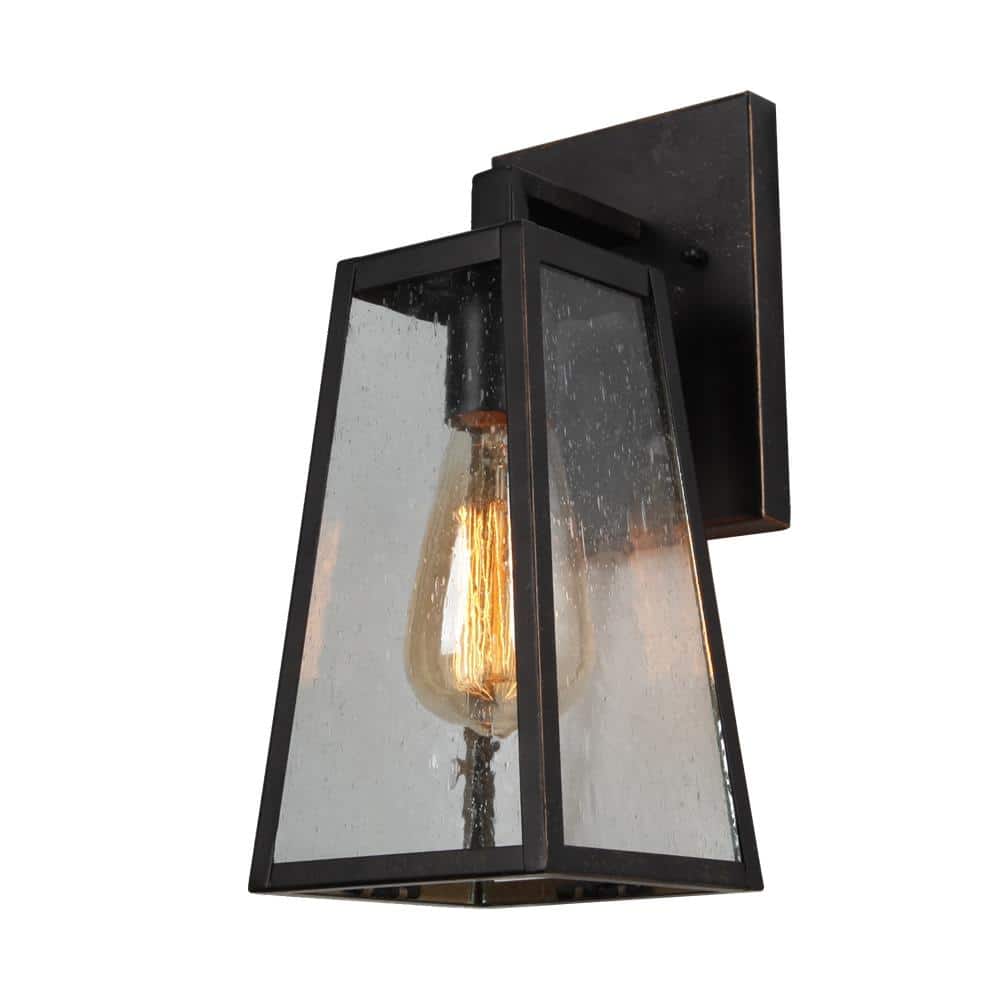 1-Light Oil Rubbed Bronze Outdoor Wall Lantern Sconce Light