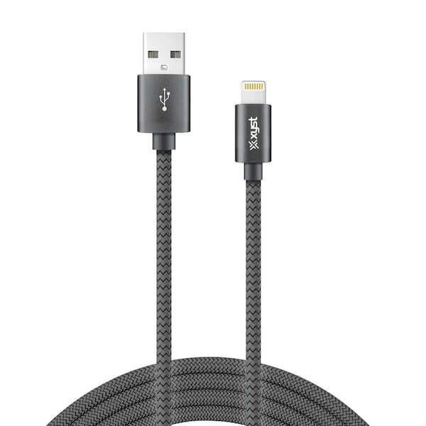 Unbranded Charge and Sync USB to Lightning Braided Cable, 10 ft. (Black)
