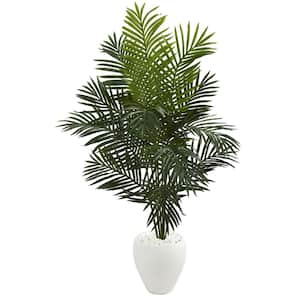 Indoor 5.5 ft. Paradise Artificial Palm Tree in White Planter
