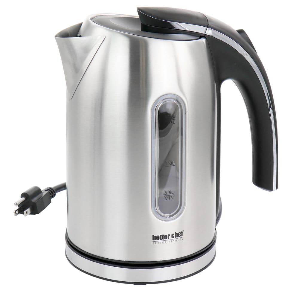 Ovente Portable Electric Hot Water Kettle 1.7 Liter Stainless Steel 1100  Watt Power Fast Heating Element Countertop Tea Maker Boiler Heater with  Automatic Shut-Off & Boil Dry Protection Silver KS96S 