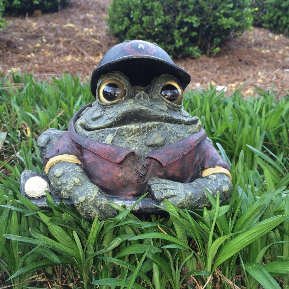 Natural Green Resin Golfing Toad Garden Statue