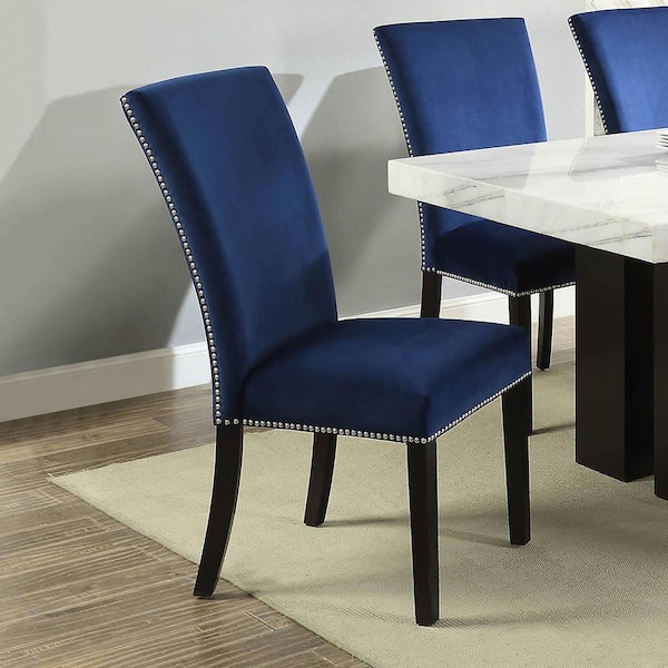 Camila Blue Velvet Dining Chair (Set of 2)