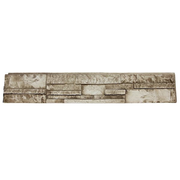 Summit Faux Stone Panel 48 in x 8 in Prairie Bluff Color Polyurethane Shiplap Ledgestone Siding Panel 12-Pack