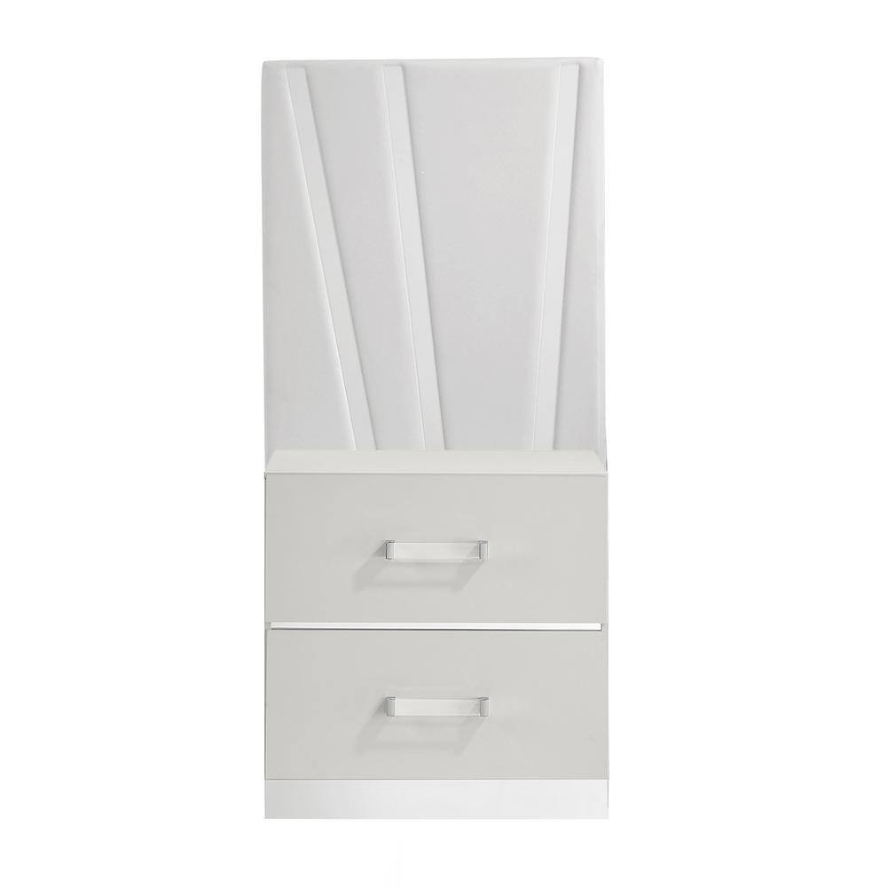 Europa White Queen Panel Bed Set with Dresser, Mirror, Nightstands