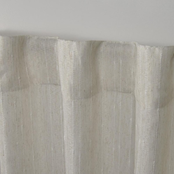 Muskoka Natural Solid Light Filtering Hidden Tab / Rod Pocket Curtain, 54 in. W x 96 in. L (Set of 2)