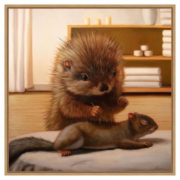 Amanti Art The Acupunturist by Lucia Heffernan 1-Piece Floater Frame Canvas Giclee Animal Art Print 30 in. x 30 in.