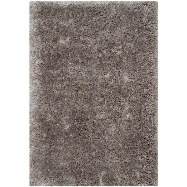 SAFAVIEH South Beach Shag Silver Doormat 2 ft. x 3 ft. Solid Area Rug