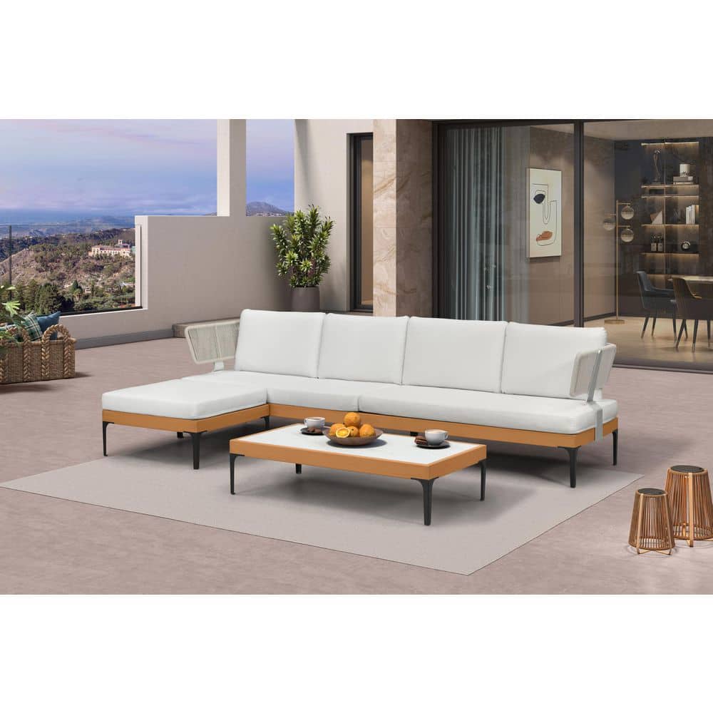 6 Pieces Patio Conversation Set with Ottoman and Table Modern Wicker Outdoor Furniture Set, White price history on PriceWatchPro