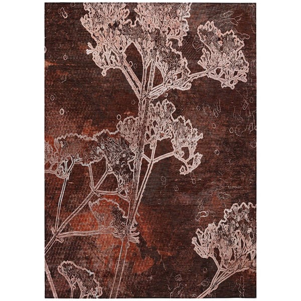 Chantille Machine Washable Indoor/Outdoor Abstract ACN2239 Merlot 3 ft. x 5 ft. Area Rug