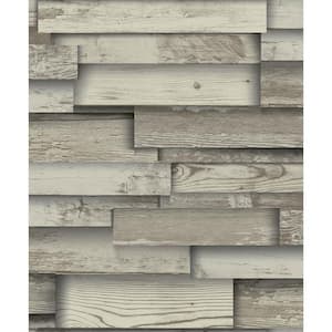 Rustic Wood Neutral and Stick Non-Woven Peel Wallpaper
