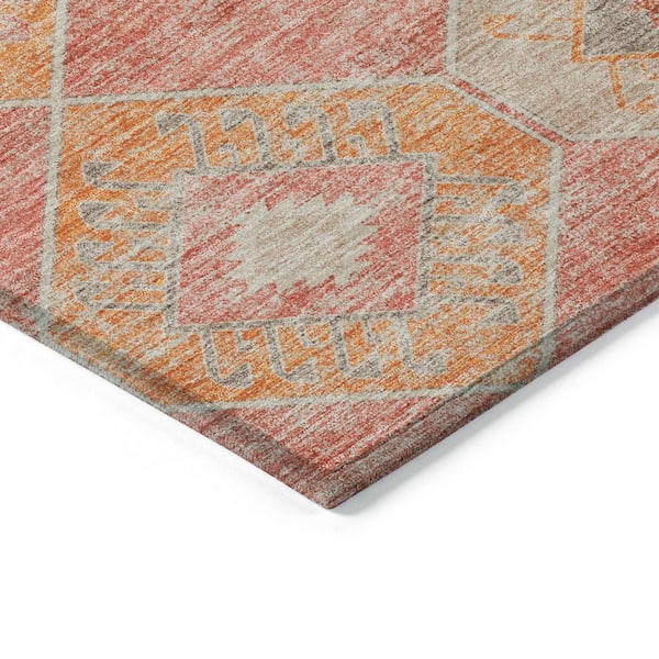 Chantille Machine Washable Indoor/Outdoor Abstract ACN1857 Coral 5 ft. x 7 ft. 6 in. Accent Rug