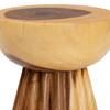 Close-up of the top and base of the Alara Suar Wood End Table