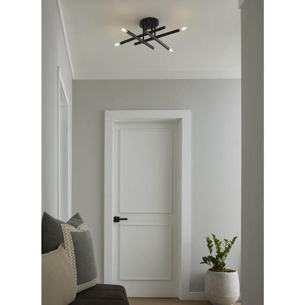 Arya Collection 4-Light Matte Black Luxe 20 in. Semi-Flush Mount Light price history on PriceWatchPro