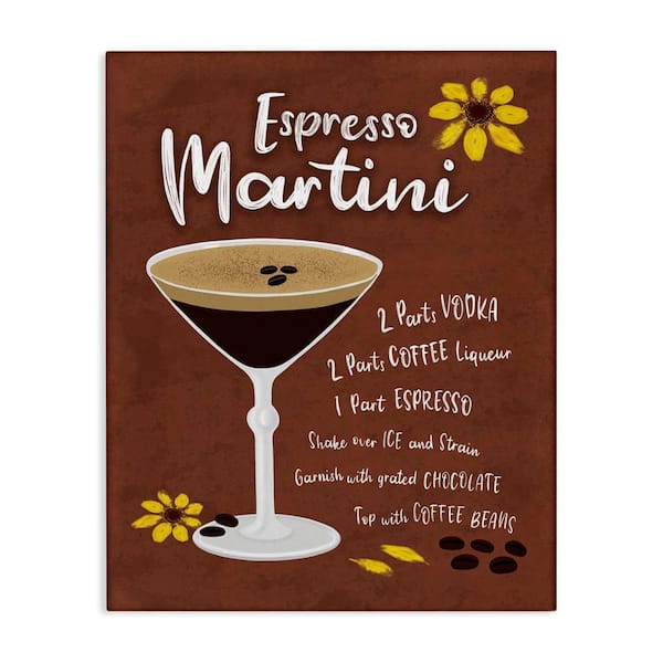 Stupell Industries Espresso Martini with Recipe by Deborah Curiel Unframed Food Graphic Art Print 40 in. x 30 in.