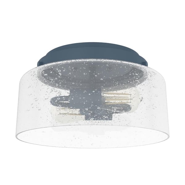 Hartland 11.5 in. 2 Light Indigo Blue Flush Mount Kitchen Light