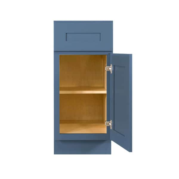 Lancaster Blue Plywood Shaker Stock Assembled Base Kitchen Cabinet 12 in. W x 34.5 in. D H x 24 in. D