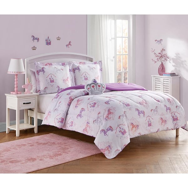 alex + bella Legends And Fairy Tales Purple 3-Piece Microfiber Comforter Bedding Set - Twin