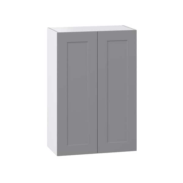 J COLLECTION 30 in. W X 40 in. H X 14 in. D Bristol Painted Slate Gray Shaker Assembled Wall Blindcorner Kitchen Cabinet