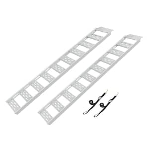 12 in. W x 78 in. L 1250 lbs. Capacity Aluminum Straight Fixed Truck Loading Ramp with Treads (Includes 2 Ramps)