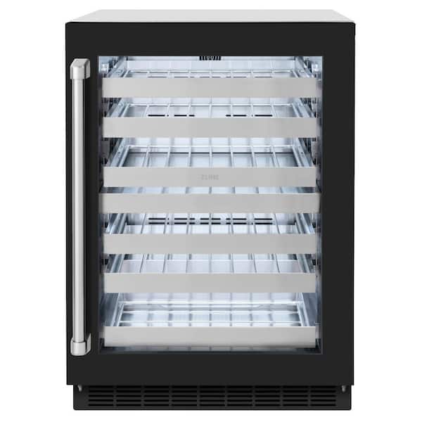 Touchstone 24 in. Dual-Zone 44-Bottle Beverage and Wine Cooler with Glass Door in Matte Black