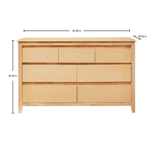 Stylewell Alanis Natural Finish Wood 7, 7 Drawer Combo Dresser