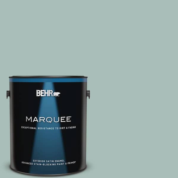 BEHR MARQUEE 1 gal. #QE-43 Water Surface Satin Enamel Exterior Paint & Primer