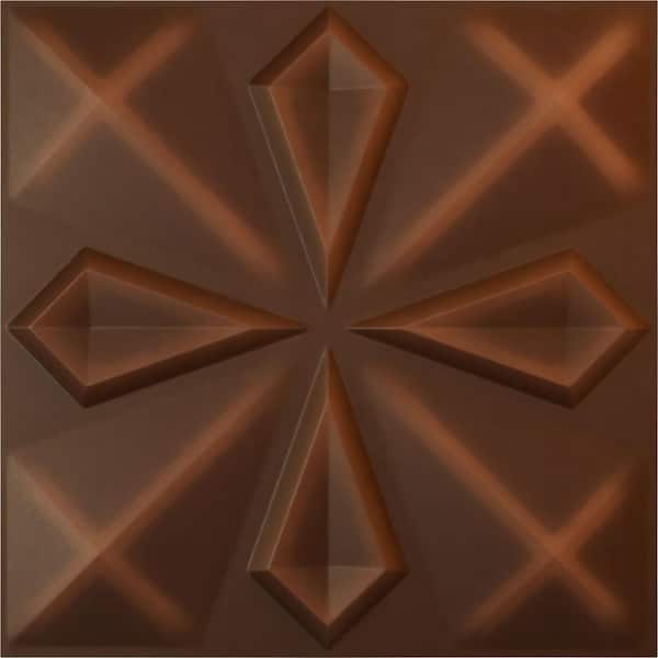 Ekena Millwork 19 5/8 in. x 19 5/8 in. Nikki EnduraWall Decorative 3D Wall Panel, Aged Metallic Rust (Covers 2.67 Sq. Ft.)