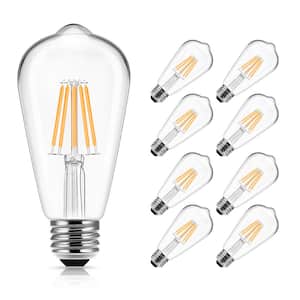 60-Watt Equivalent ST58 E26 Edison LED Light Bulb in Warm White 2700K (8-Pack)