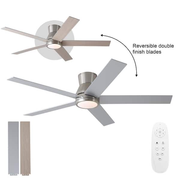 Sevenine Topsky 52 in. Indoor Brushed Nickel Low Profile