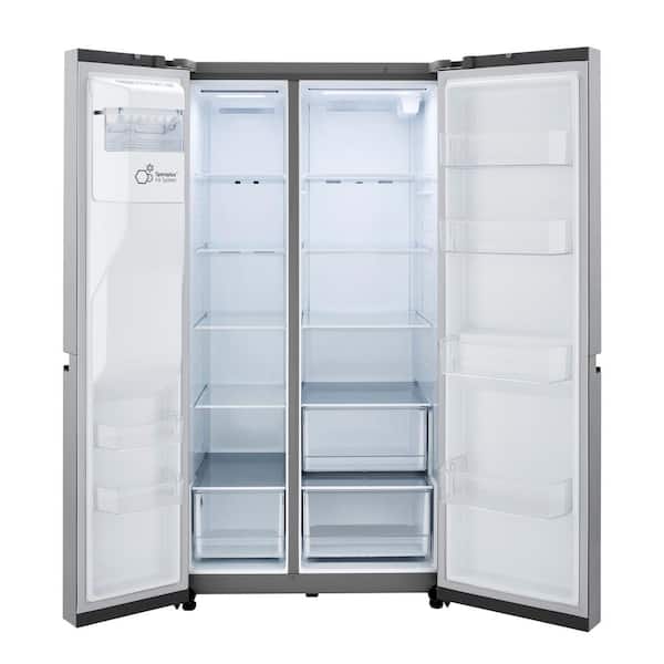 LG 27 cu. ft. Side by Side Refrigerator w/ Door Cooling and Ice and Water  Dispenser in PrintProof Stainless Steel LRSXS2706S - The Home Depot