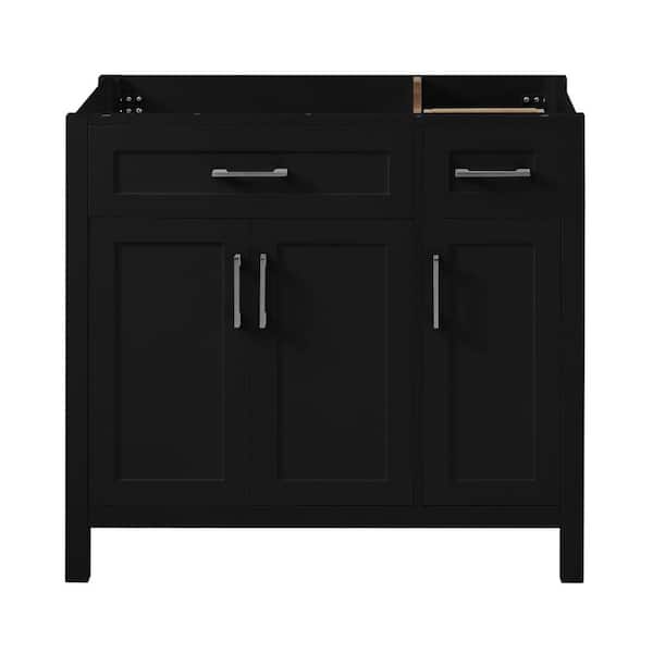 Tenleaf 35.04 in. W x 17.72 in. D x 33.46 in. H Bath Vanity Cabinet without Top in Black