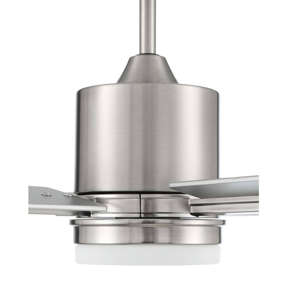 Transitional 52" White Low Profile Ceiling Fan with LED Light