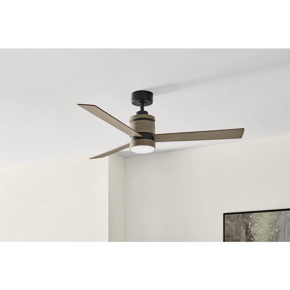 Pavilion 56 in. Integrated CCT LED Indoor Matte Black Ceiling Fan with Light and Remote Control Included price history on PriceWatchPro