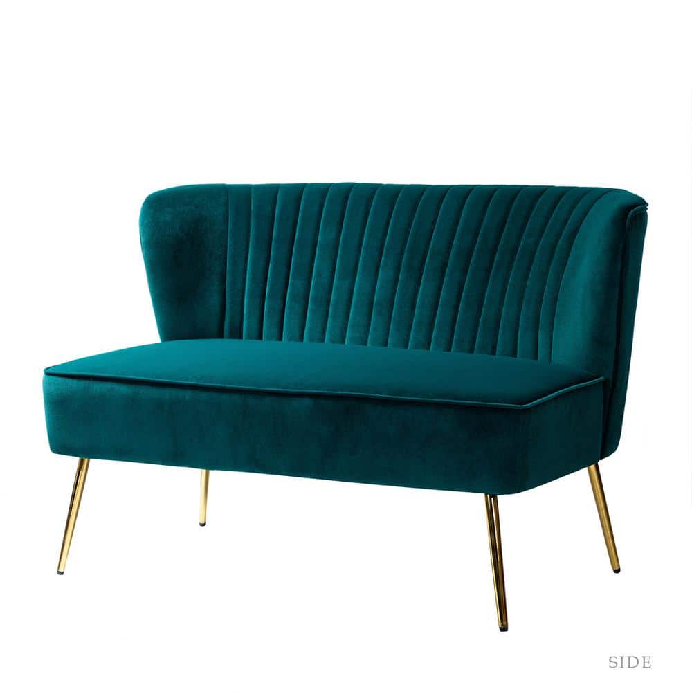 JAYDEN CREATION Carmita 47 in. Teal Golden Base Velvet