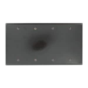 4-Gang Brown Blank Plate Plastic Standard Wall Plate (1-Pack) 85064