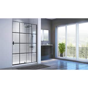 Jana 32 in. x 75 in. Framed Pivoting Shower Door Enclosure with Acrylic Base in Matte Black
