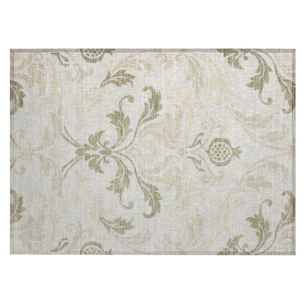 Chantille Machine Washable Indoor/Outdoor Abstract ACN2968 Cream 3 ft. x 4 ft. Area Rug