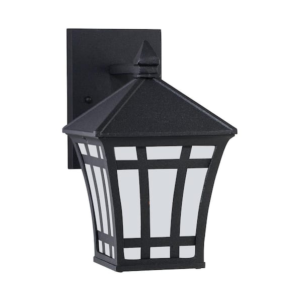 Herrington 1-Light Black Outdoor 10 in. Wall Lantern Sconce