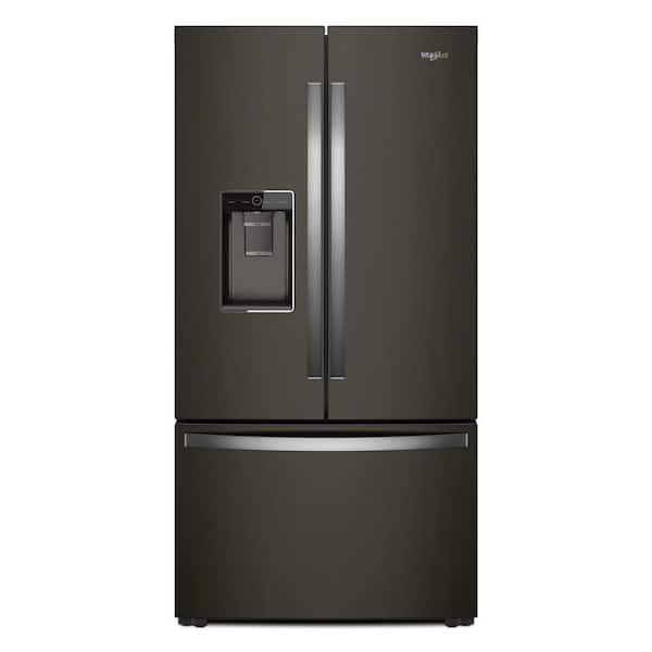 Whirlpool 24 cu. ft. Counter Depth French Door Refrigerator in Fingerprint Resistant Black Stainless with Auto-Humidity Crispers
