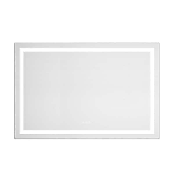 48 in. W x 32 in. H Rectangular Aluminum Frame LED Mirror