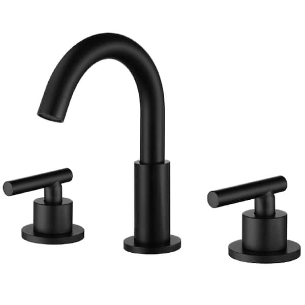 Boyel Living 8 in. Widespread 2-Handle High-Arc Bathroom Faucet in Matte Black