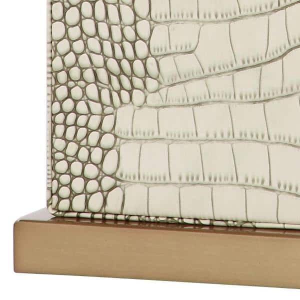 Delia Cream Faux Snakeskin 21-inch Traditional Table Lamp
