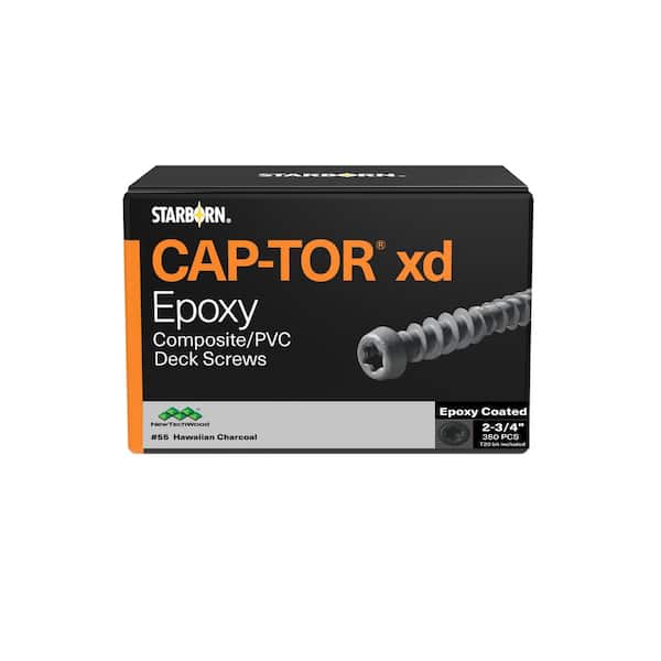 NewTechWood 10 x 2 3/4 in. Hawaiian Charcoal Star Drive Flat Undercut Epoxy Color Match Deck Screws (100-Pieces)