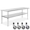 GRIDMANN 60 x 30 in. Stainless Steel Kitchen Utility Table with Bottom ...