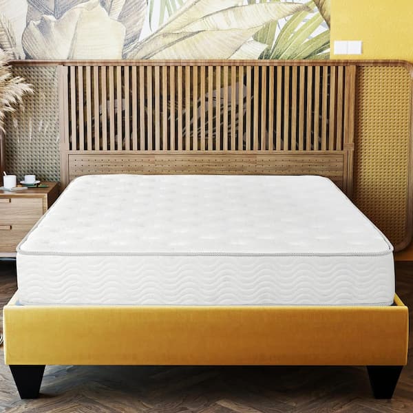 Full Soft 9 in. Twin Size Pocket Coil Spring Mattress in a Box, Pressure Relief Low Motion Tranfer Technology, White