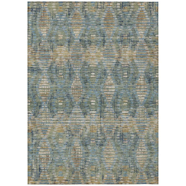 Chantille Machine Washable Indoor/Outdoor Abstract ACN2640 Basil 10 ft. x 14 ft. Area Rug