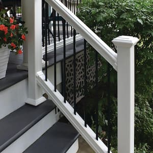 Bella Premier Series 6 ft. x 36 in. White Vinyl Stair Rail Kit with Aluminum Balusters