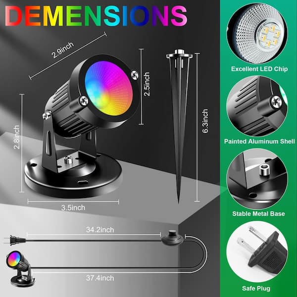 BeamBox Black Plug-in Integrated LED Landscape Flood Light Spot