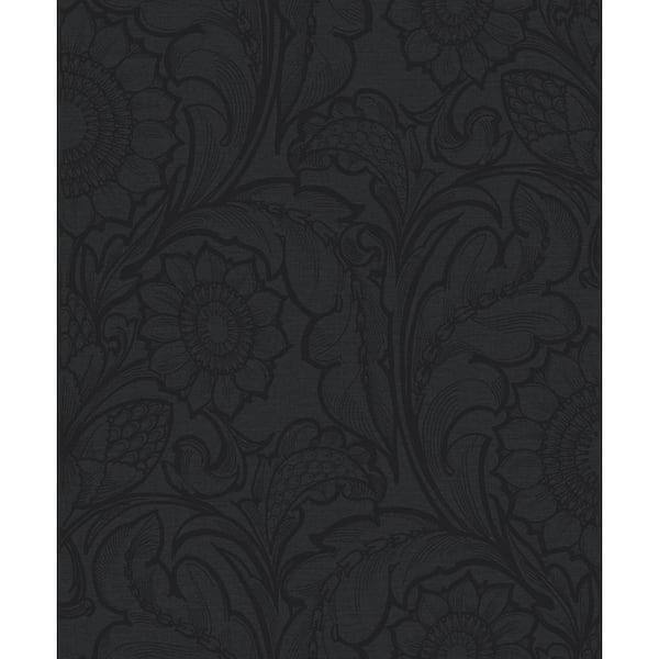 Unbranded Llewelyn-Bowen Off The Wall Navy Floral Sunnyside Up Matte Finish Non-Pasted Non-Woven Wallpaper Sample