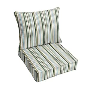 25 x 23 x 22 Deep Seating Indoor/Outdoor Pillow and Cushion Chair Set in Sunbrella Highlight Ivy